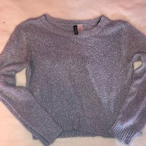 Blue wool cropped sweater